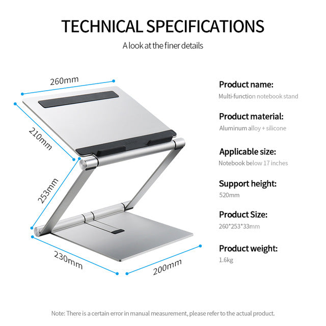 Laptop Stand Tablet Stand Universal for Apple MacBook Pro Folding Adjustable standing office laptop desk Monitor stand for Bed