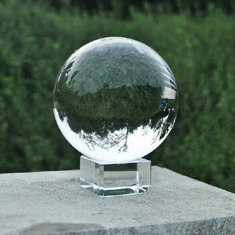 1 pcs Transparent Glass Square Dimple Stand Crystal Ball Display Bases Table Stand Home Decor Ornaments Crystal Ball Holder Rack