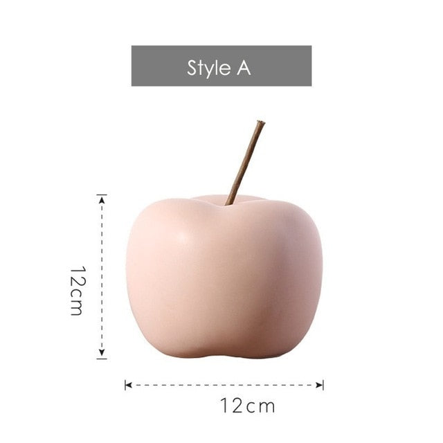 Modern Style Home Decor Ceramic Apple Figurines Creative Arts & Crafts Home Decoration Accessories Sweet Ornaments For Wedding