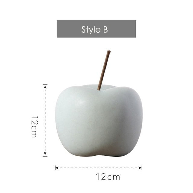 Modern Style Home Decor Ceramic Apple Figurines Creative Arts & Crafts Home Decoration Accessories Sweet Ornaments For Wedding