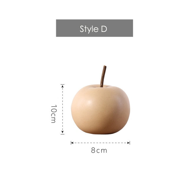 Modern Style Home Decor Ceramic Apple Figurines Creative Arts & Crafts Home Decoration Accessories Sweet Ornaments For Wedding